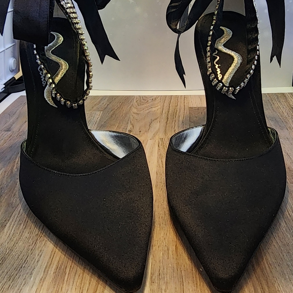 Satin high heels